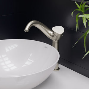 ALFI brand AB1570-BN Tall Wave Brushed Nickel Single Lever Bathroom Faucet
