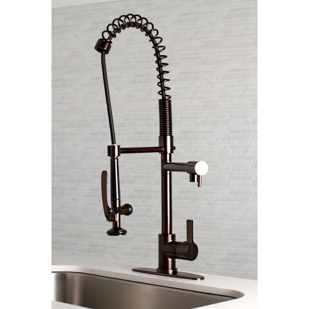 Gourmetier LS8505CTL Continental Single-Handle Pre-Rinse Kitchen Faucet, Oil Rubbed Bronze
