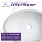 ANZZI LS-AZ8242-R 1-Piece Solid Surface Vessel Sink with Pop Up Drain in Matte White