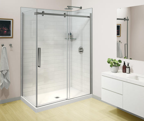 MAAX 138541-810-084-000 Halo Pro GS 56  ½-59 X 78 ¾ in. 8mm Sliding Shower Door for Alcove Installation with GlassShield® glass in Chrome