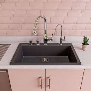 Polished Chrome Traditional Gooseneck Pull Down Kitchen Faucet