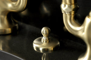 Kingston Brass KS7997AL English Country Bridge Bathroom Faucet with Brass Pop-Up, Brushed Brass