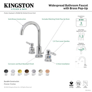 Fauceture FSC8921DL Concord Widespread Bathroom Faucet, Polished Chrome