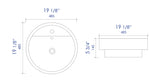 ALFI brand ABC702 White 19" Round Semi Recessed Ceramic Sink with Faucet Hole