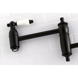 Kingston Brass KS3100PL Restoration Wall Mount Pot Filler Kitchen Faucet, Matte Black