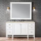 Addison 60" Single Vanity, Glossy White, w/ 3 CM Tajnar Eclos Top