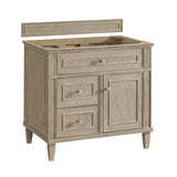 Lorelai 36" Single Vanity, Whitewashed Oak, w/ 3 CM Tajnar Eclos Top