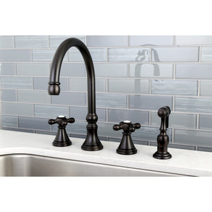 Kingston Brass KS2795AXBS Widespread Kitchen Faucet, Oil Rubbed Bronze
