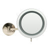 ALFI brand ABM9WLED-BN Brushed Nickel Wall Mount Round 9" 5x Magnifying Cosmetic Mirror with Light