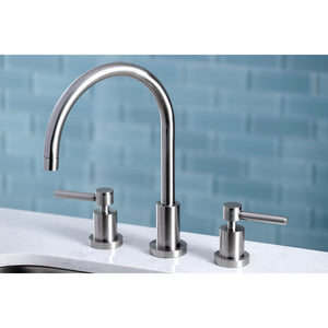 Kingston Brass KS8728DLLS Widespread Kitchen Faucet, Brushed Nickel