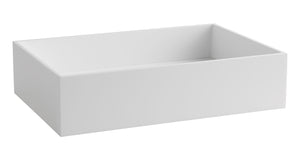 20" x 14" White Matte Solid Surface Resin Sink
