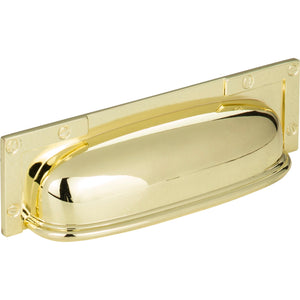 Atlas Homewares Campaign L-Bracket Cup Pull 3 3/4 Inch (c-c) Polished Brass