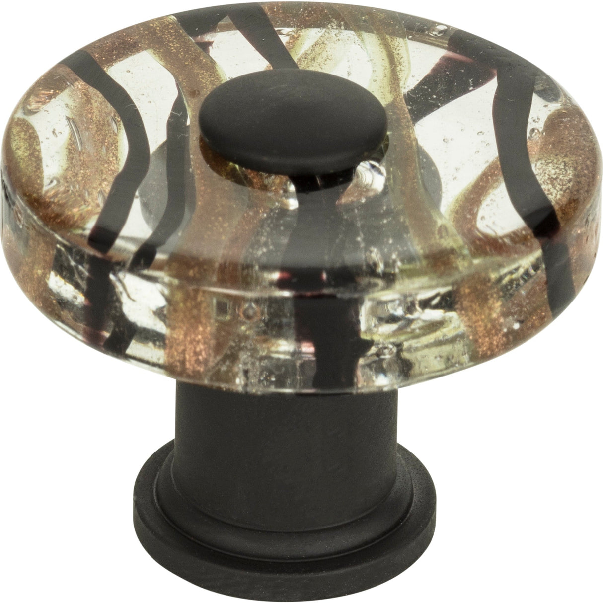 Atlas Homewares Milky Way Glass Round Knob 1 1/2 Inch Aged Bronze