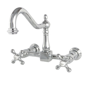 Kingston Brass KS1241AX Heritage Wall Mount Bridge Kitchen Faucet, Polished Chrome