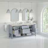 Breckenridge 72" Double Vanity, Serenity Blue, w/ 3 CM Siberian Silestone Top w/FreePower Wireless Charger