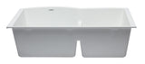 ALFI brand AB3320UM-W White 33" Double Bowl Undermount Granite Composite Kitchen Sink