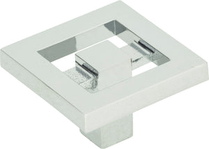 Atlas Homewares Nobu Square Knob 1 3/8 Inch Polished Chrome