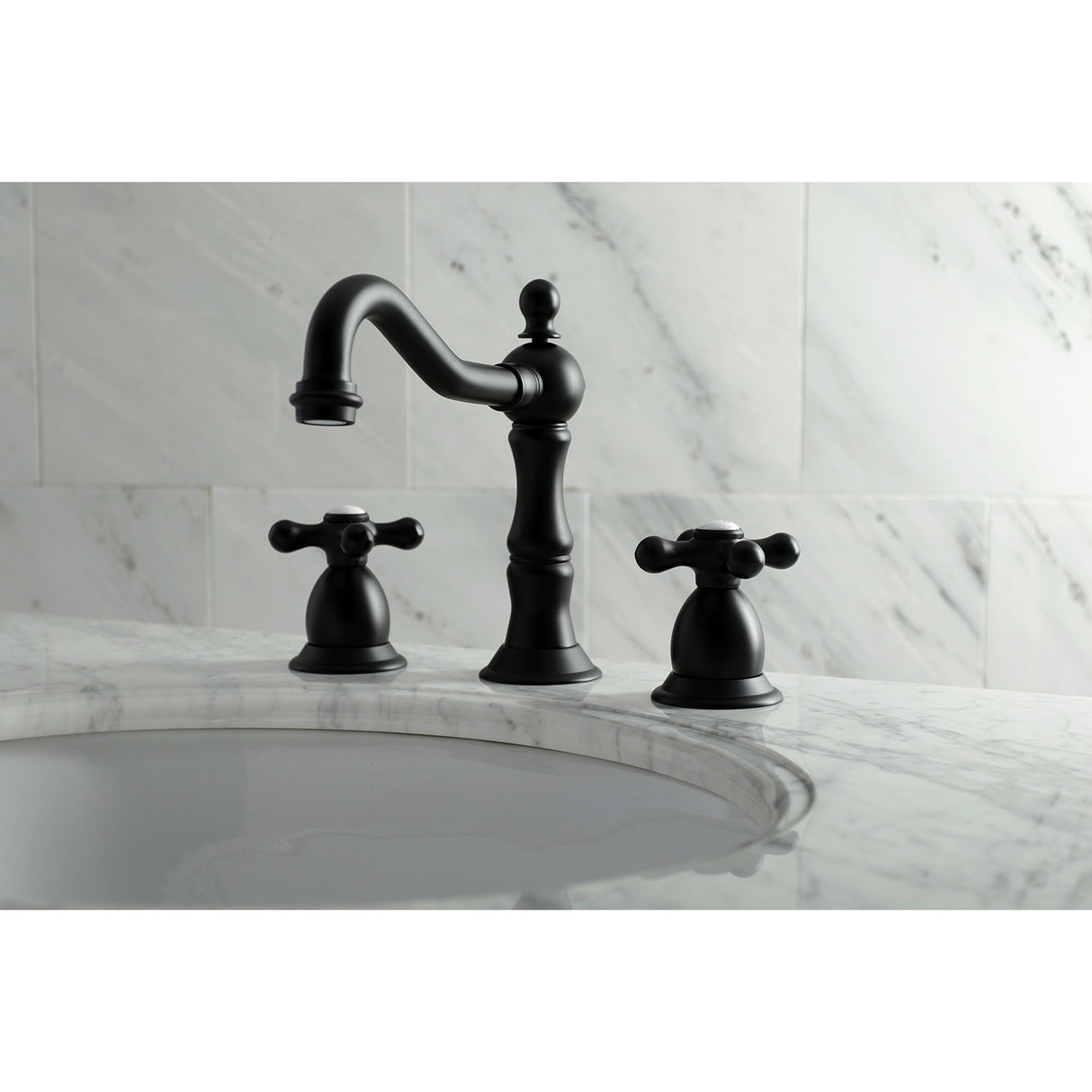 Kingston Brass KS1970AX 8 in. Widespread Bathroom Faucet, Matte Black