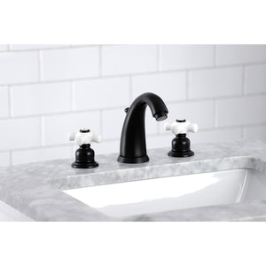 Kingston Brass KB980PX Victorian 2-Handle 8 in. Widespread Bathroom Faucet, Matte Black