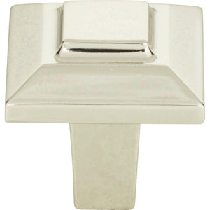 Atlas Homewares Trocadero Small Square Knob 1 Inch Polished Nickel