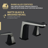 ANZZI L-AZ905MB-BN 2-Handle 3-Hole 8 in. Widespread Bathroom Faucet With Pop-up Drain in Matte Black & Brushed Nickel