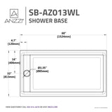 ANZZI SB-AZ013WL Meadow Series 60 in. x 32 in. Shower Base in White