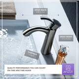 ANZZI L-AZ013BN-R Series Single Hole Single-Handle Mid-Arc Bathroom Faucet in Brushed Nickel