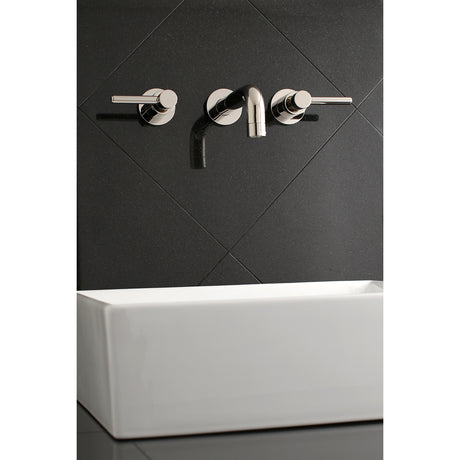 Kingston Brass KS8126DL Concord 2-Handle Wall Mount Bathroom Faucet, Polished Nickel