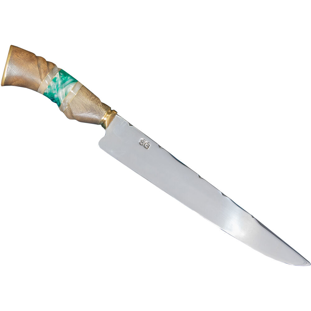 Brazilian Flame KF-REF004-10 10" Traditional Line Stainless Steel Knife 5mm with Wooden Handle w/Case