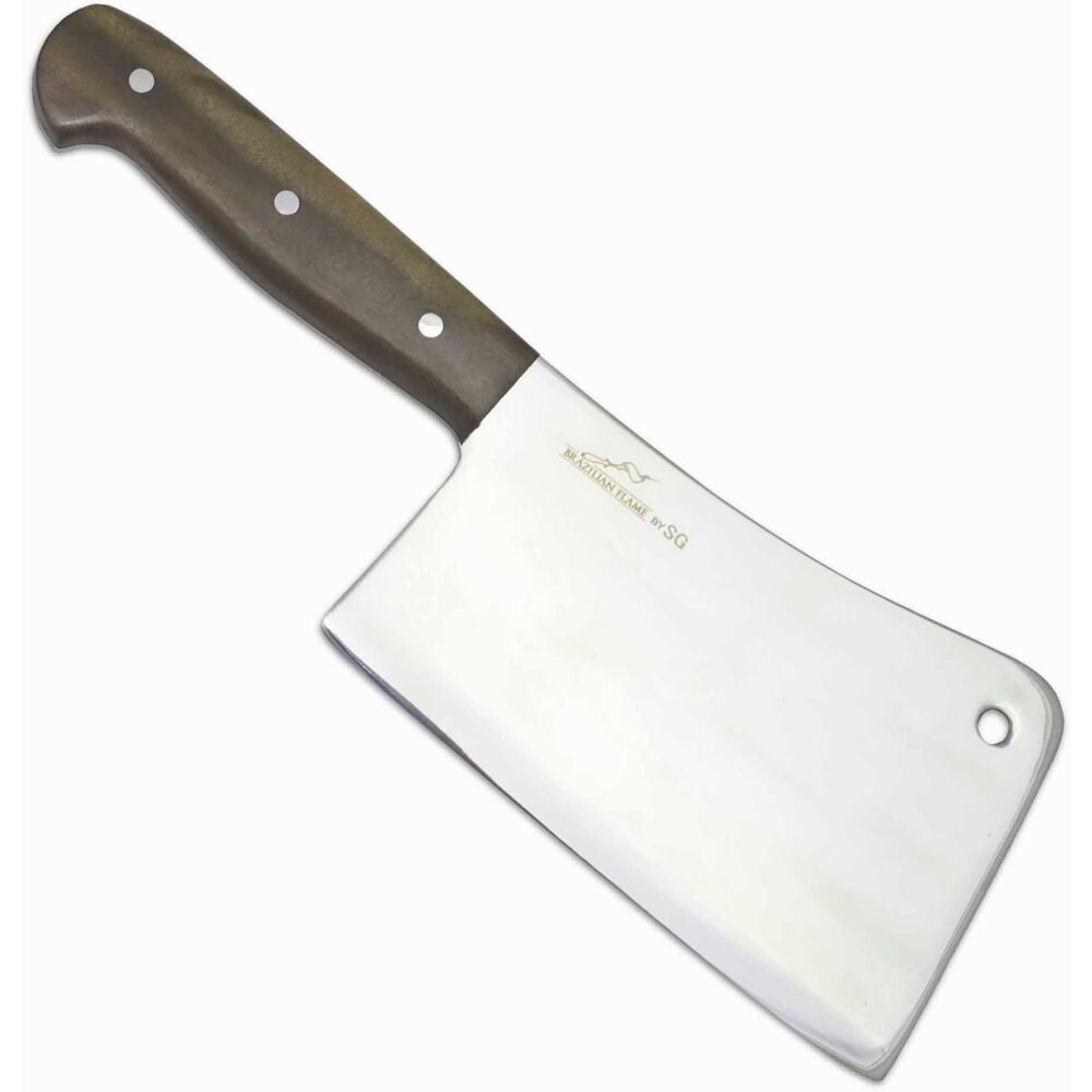 Brazilian Flame KF-REF093-10 10" Meat Cleaver Stainless Steel 3mm with Leather Case