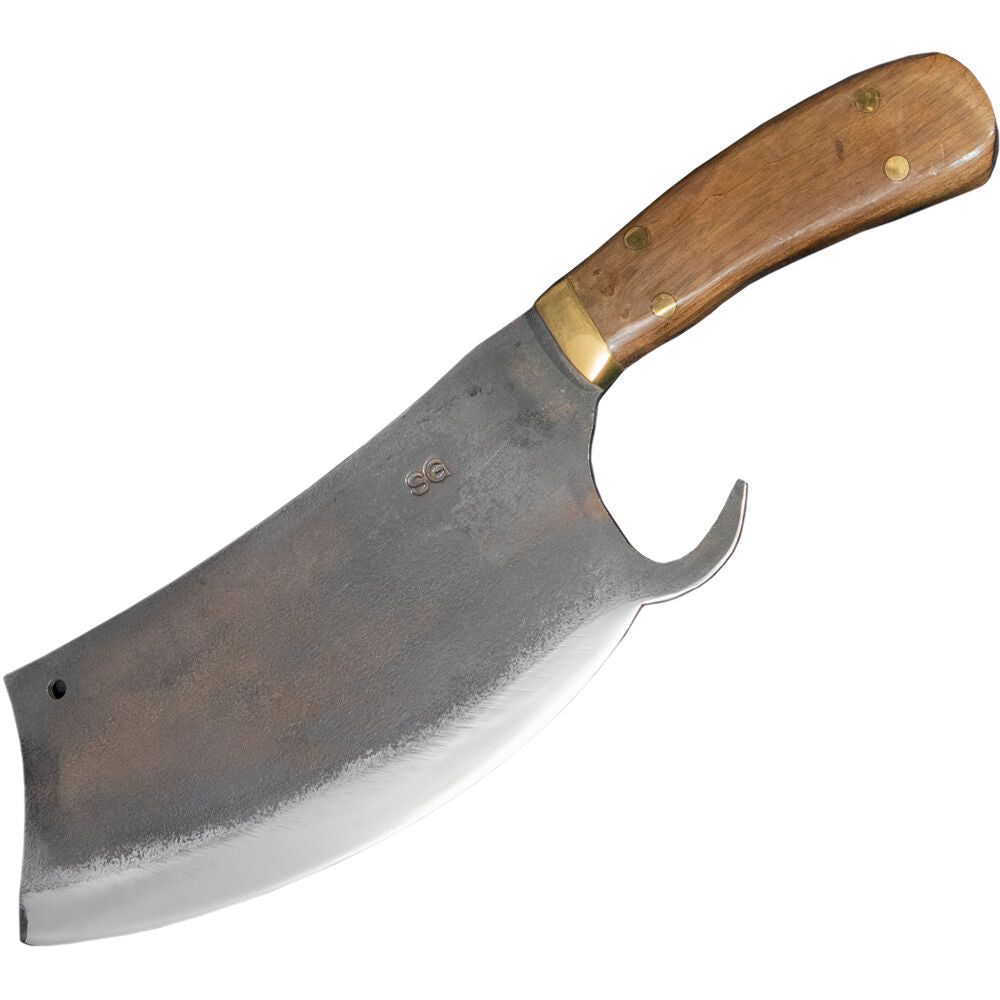 Brazilian Flame KF-REF141-8 8" Carbon Turkish Cleaver Stainless Steel 5mm with Leather Case