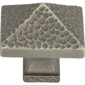Atlas Homewares Craftsman Square Knob 1 1/4 Inch Pewter
