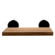 Black Matte 16" Wide Foldable Teak Shower Seat with Round Hardware