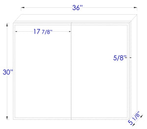 36" x 30" Double Door LED Light Medicine Cabinet