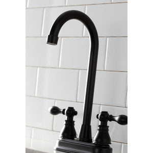 Kingston Brass KB490ACL American Classic Two-Handle High-Arc Bar Faucet, Matte Black