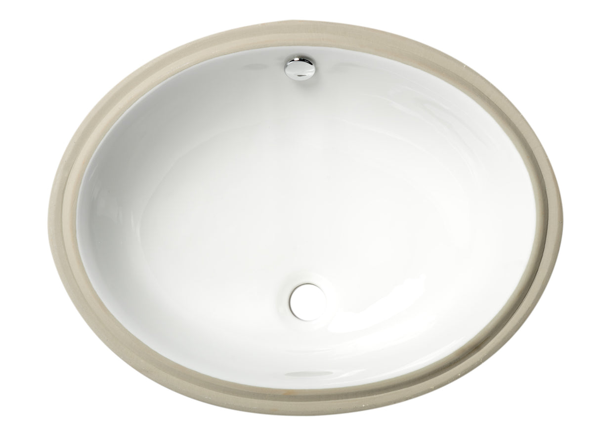 ALFI brand ABC602 White 23" Oval Undermount Ceramic Sink