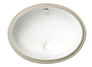 ALFI brand ABC602 White 23" Oval Undermount Ceramic Sink