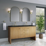 Hudson 60" Double Vanity, Light Natural Oak, w/ 3 CM Phantome Eclos Top
