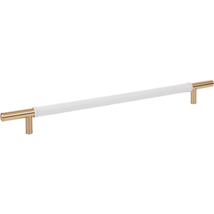 Atlas Homewares Zanzibar White Leather Pull 11 5/16 Inch (c-c) Warm Brass