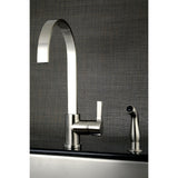 Gourmetier LS8718CTLSP Continental Single-Handle Kitchen Faucet with Side Sprayer, Brushed Nickel