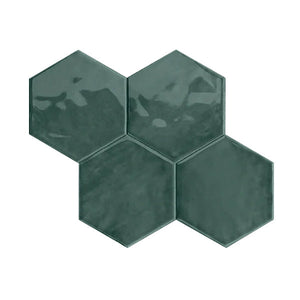 Anatolia Tile 6" Hex Teramoda Emerald Glossy 4000-0257-0 Emerald Hexagon - premium natural stone mosaic tile from Anatolia Tile, available at PoshHaus showroom in Keene, NH