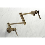 Kingston Brass KS4103DL Concord Wall Mount Pot Filler, Antique Brass