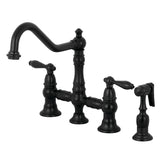 Kingston Brass KS3270ALBS Kitchen Faucet with Side Sprayer, Matte Black