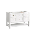 Breckenridge 48" Single Vanity, Bright White w/ 3 CM Carrara Marble Top