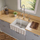 ALFI brand AB2418HS-W 24 inch White Reversible Smooth / Fluted Single Bowl Fireclay Farm Sink