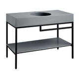 ANZZI CS-FGC002-MB Siena 48 in. Console Sink in Matte Black with Matte Grey Counter Top