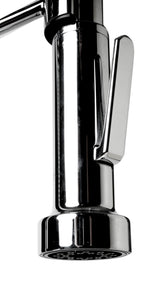 Polished Chrome Double Spout Commercial Spring Kitchen Faucet