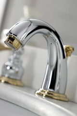 Kingston Brass KB914BL Vintage Widespread Bathroom Faucet, Polished Chrome/Polished Brass