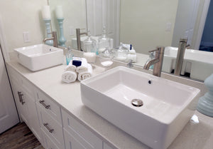 EAGO BA131  20" RECTANGULAR CERAMIC ABOVE MOUNT BASIN VESSEL SINK
