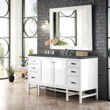 Addison 60" Single Vanity, Glossy White w/ 3 CM Parisien Bleu Silestone Top